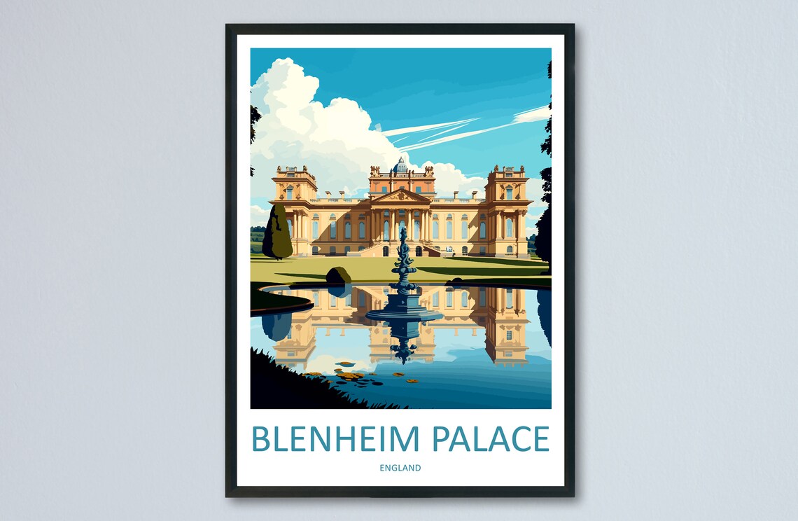 Blenheim Palace Travel Poster, England Wall Art