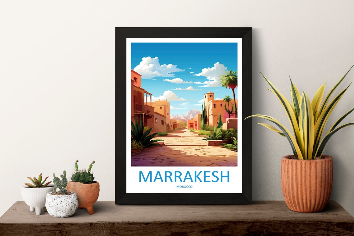 Marrakesh Travel Poster, Morocco Art Print - Image 3