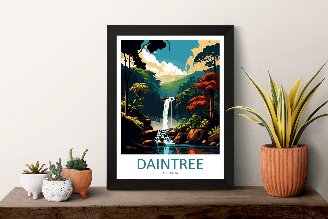 Daintree Australia Rainforest Waterfall Nature Travel Poster - Image 3