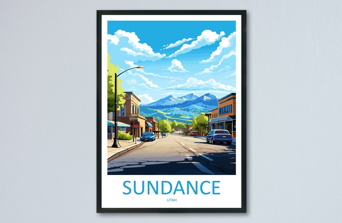 Sundance Utah Small Town Main Street Mountain Backdrop Poster