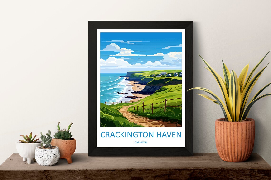 Crackington Haven Travel Poster, Cornwall Wall Art - Image 3