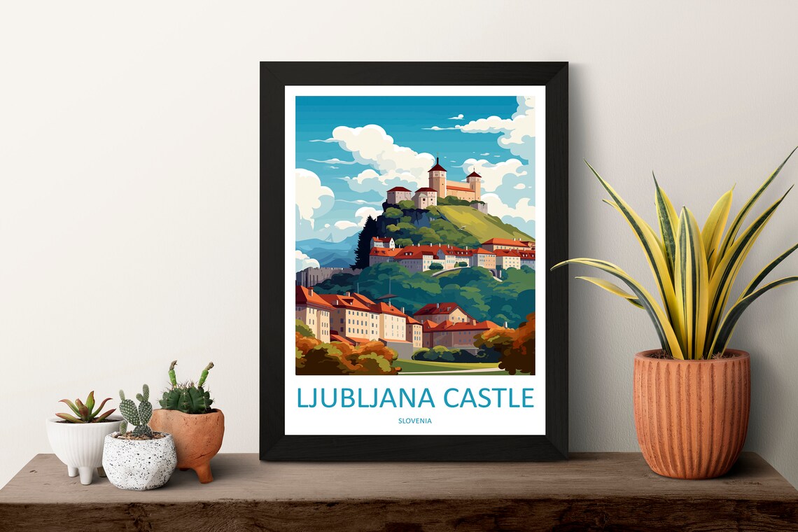 Ljubljana Castle Slovenia Hilltop Old Town Capital Landmark Poster - Image 3