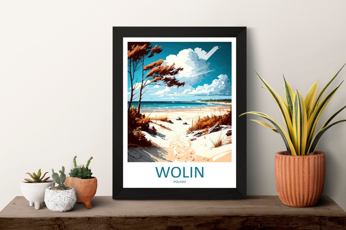 Wolin Poland Baltic Dune Path Sandy Beach Retro Travel Poster - Image 3