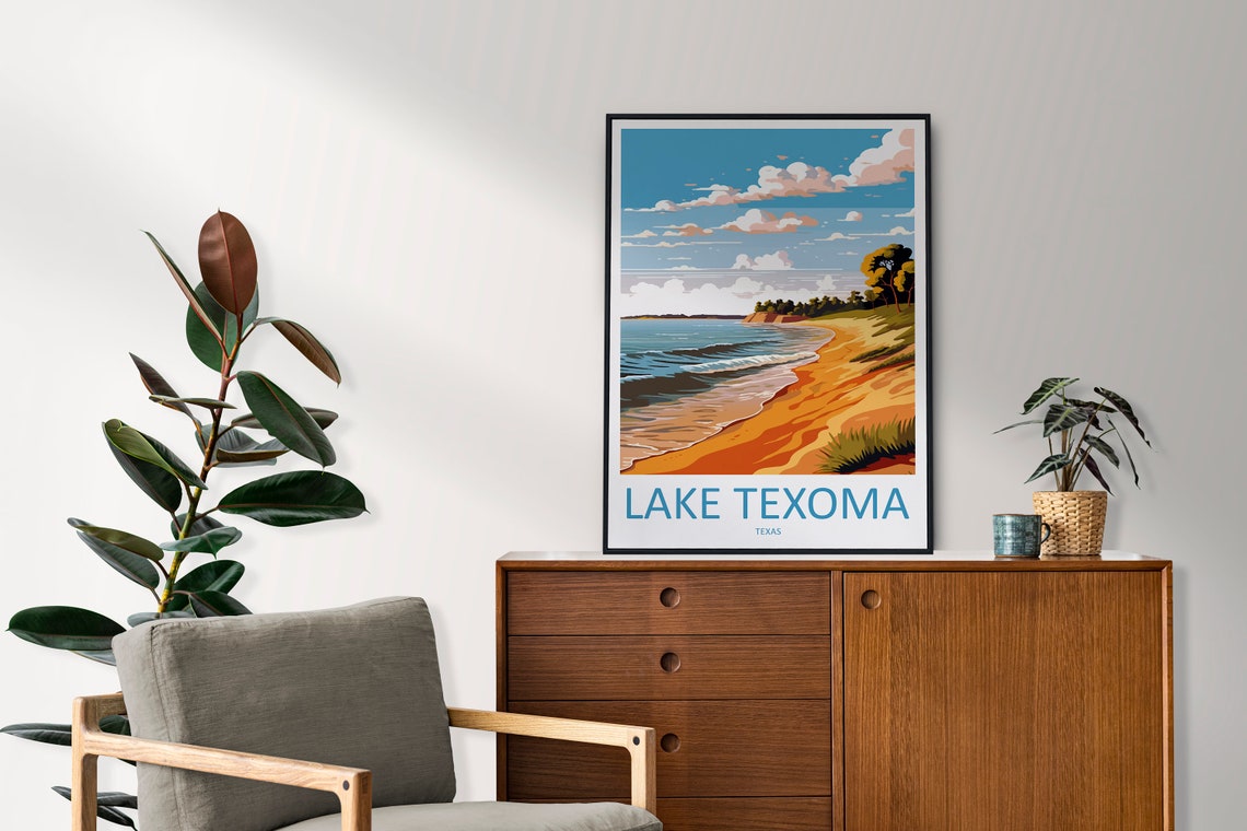 Lake Texoma Sandy Shoreline Gentle Waves Texas Summer Poster - Image 2