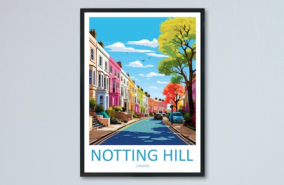 Notting Hill Travel Poster, London Wall Art