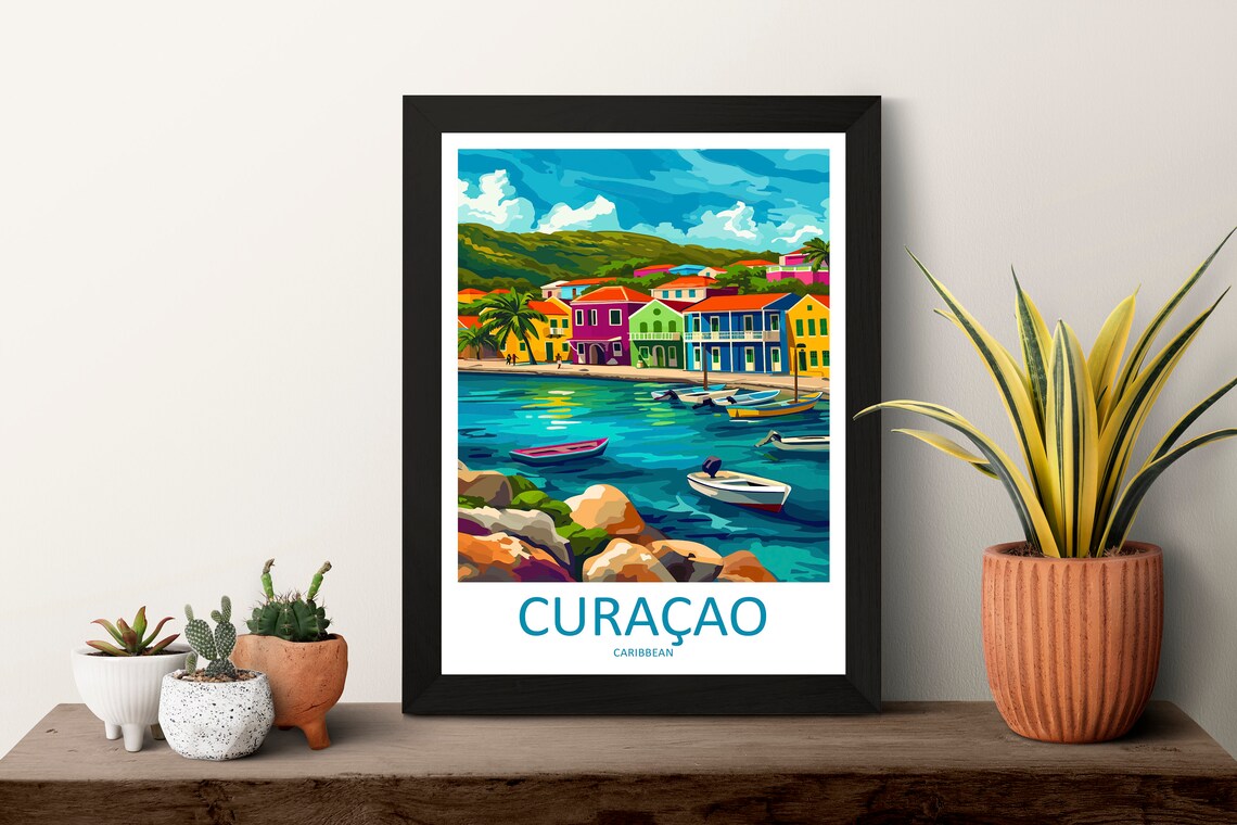 Curaçao Travel Poster, Caribbean Destination Art - Image 3