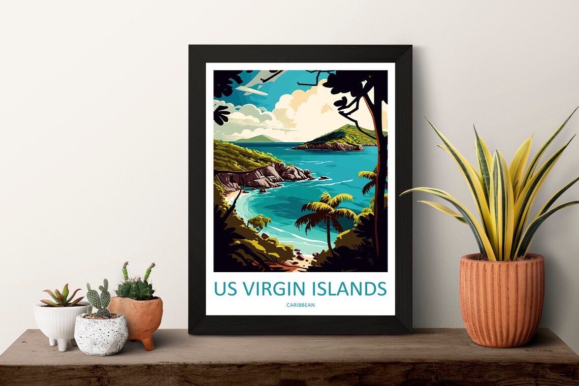 Us Virgin Islands Travel Poster, Caribbean Wall Art - Image 3