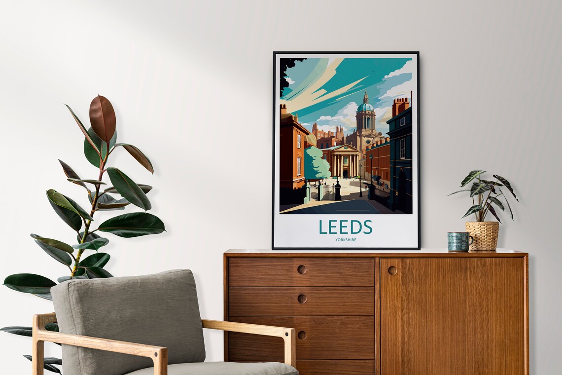 Leeds Travel Poster, England Wall Art - Image 2