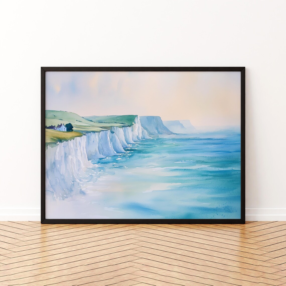 South Downs England Watercolor Travel Poster