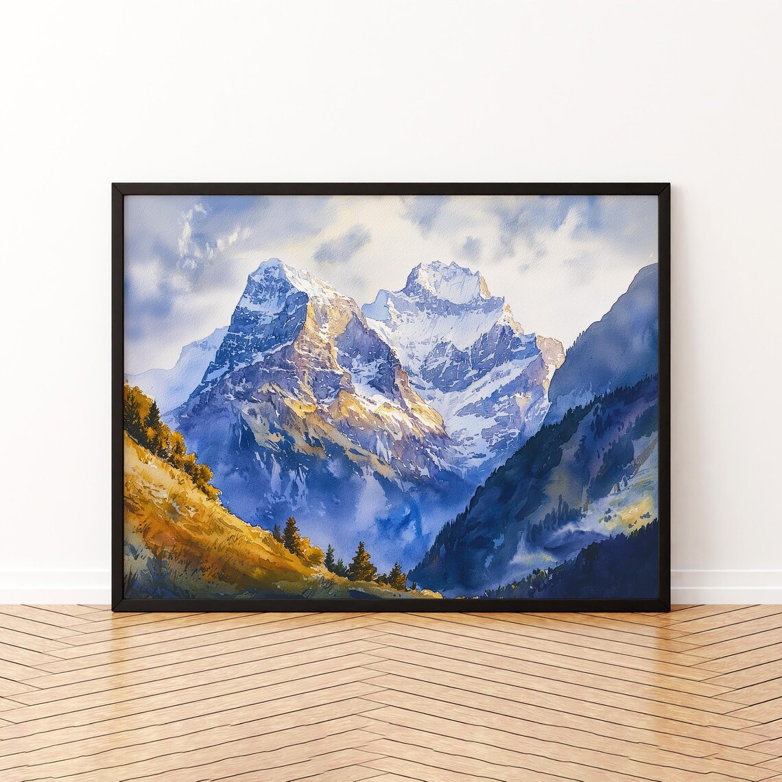 Eiger Watercolor Poster, Switzerland Travel Poster
