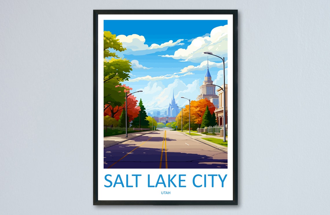 Salt Lake City Travel Print Wall Art Salt Lake City Wall Hanging Home Dcor Salt Lake City Gift Art Lovers Utah Art Lover Gift Travel Poster