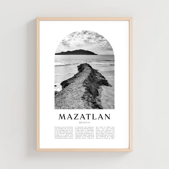 Mazatlan Travel Poster Print Wall Art Mexico City Gift Decor Na210m