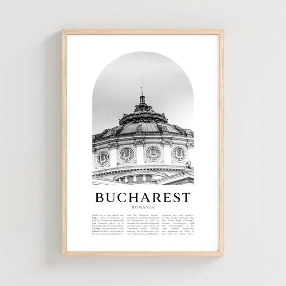 Bucharest Travel Poster, Romania City Art Print