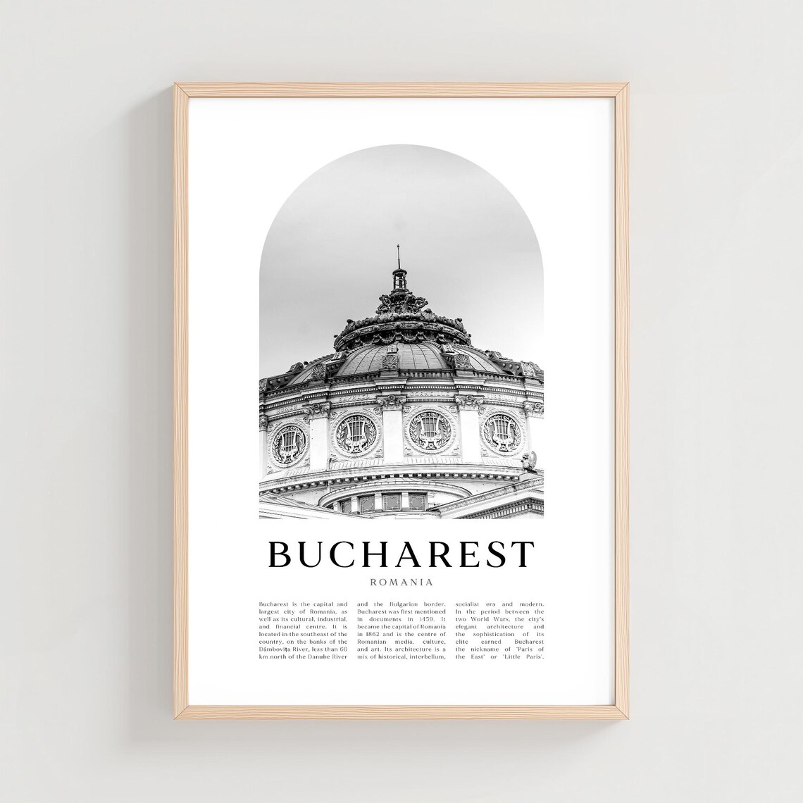 Bucharest Travel Poster, Romania City Art Print