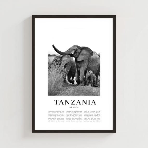 Tanzania Travel Poster Print Wall Art Africa City Gift Decor Af119m