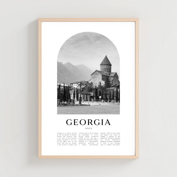 Georgia Asia Stone Cathedral Black and White Photography Wall Art