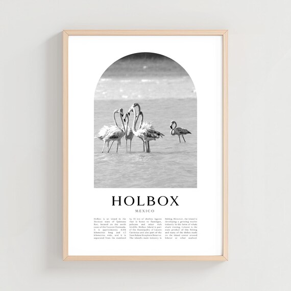 Holbox Travel Poster Print Wall Art Mexico City Gift Decor Na207m