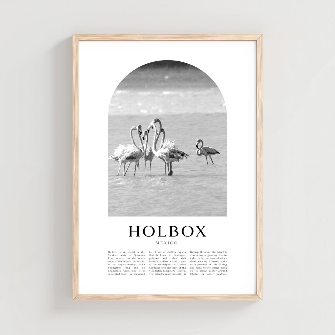 Holbox Travel Poster Print Wall Art Mexico City Gift Decor Na207m