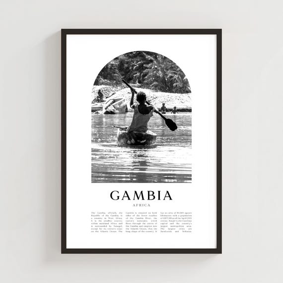 Gambia Travel Poster Print Wall Art Africa City Gift Decor Af47m