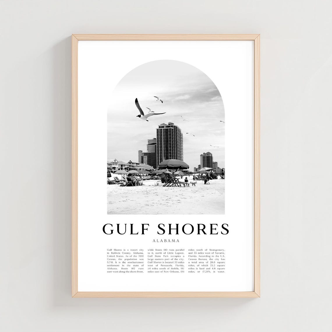 Gulf Shores Alabama Beach High Rises Seagull Minimalist Photo Poster