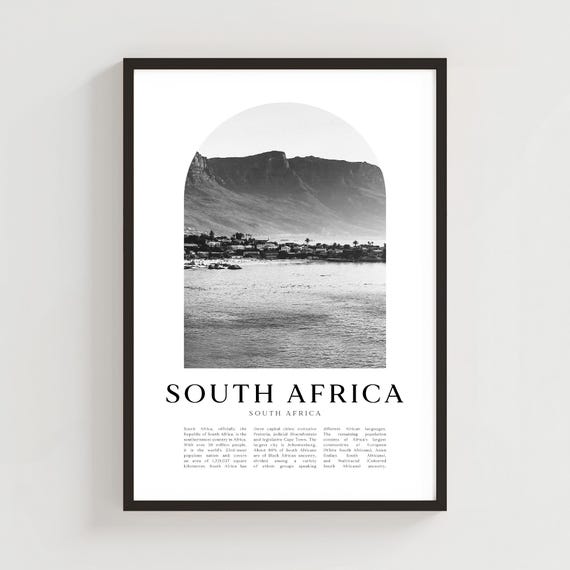 South Africa Travel Poster Print Wall Art City Artsouth Giftafrica Decor Af106m