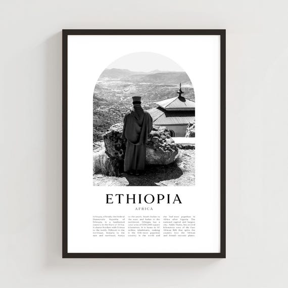 Ethiopia Travel Poster Print Wall Art Africa City Gift Decor Af11m