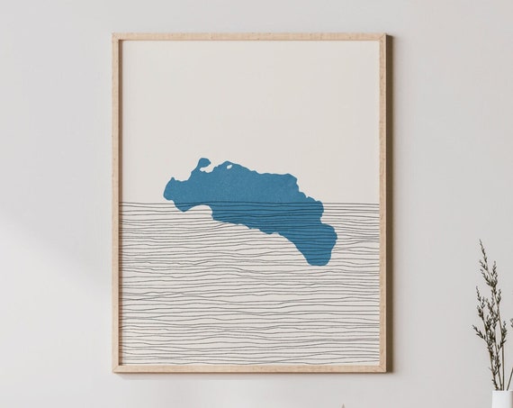 Snow Lake Art Boho Print Washington Picture Lakehouse Wall Decor
