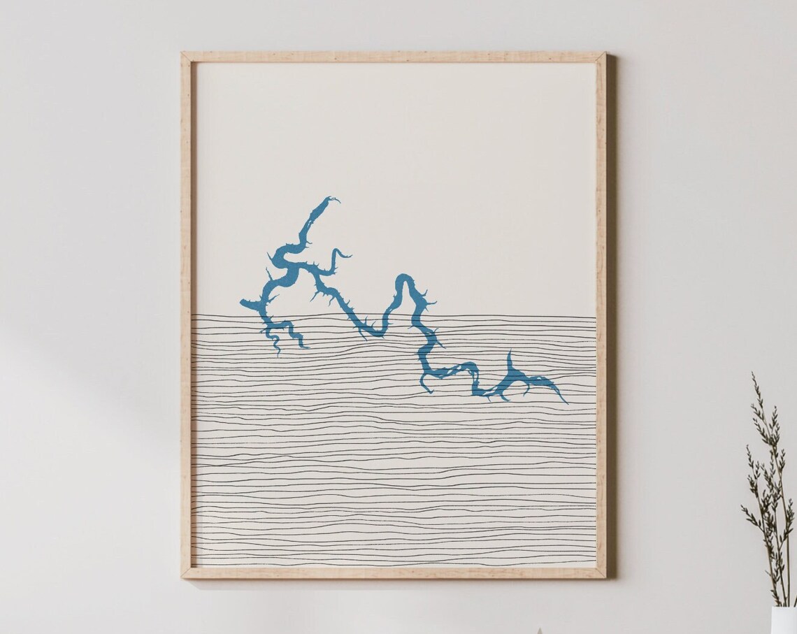 Lakehouse Taylorsville Lake Kentucky Boho Map Minimalist Poster