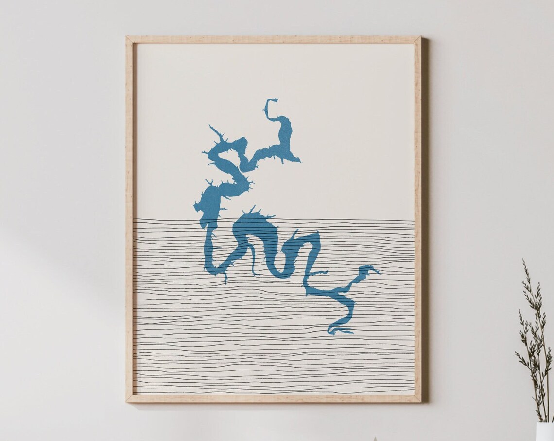 Green River Lake Boho Art Print, Kentucky Decor