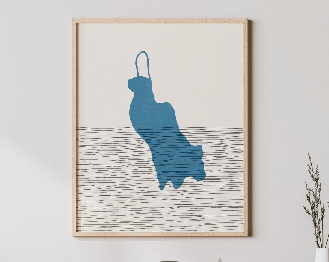 Cain Lake Washington Minimalist Boho Map Lakehouse Decor Poster