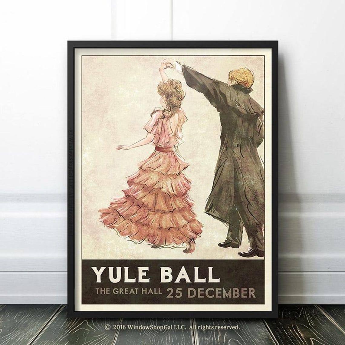 Yule Ball Great Hall 25 December Dancing Couple Retro Poster - Image 2