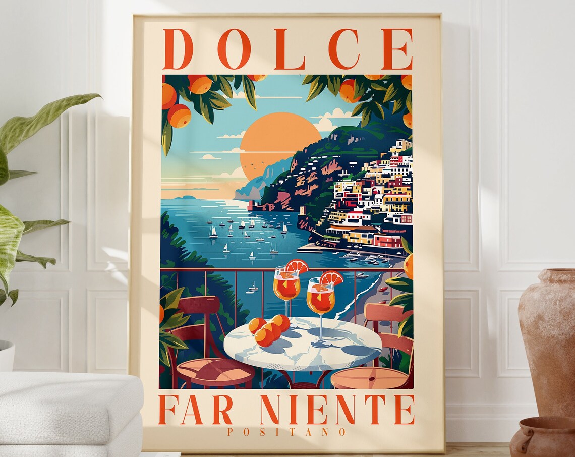 Dolce Far Niente Positano Italian Quote Travel Poster