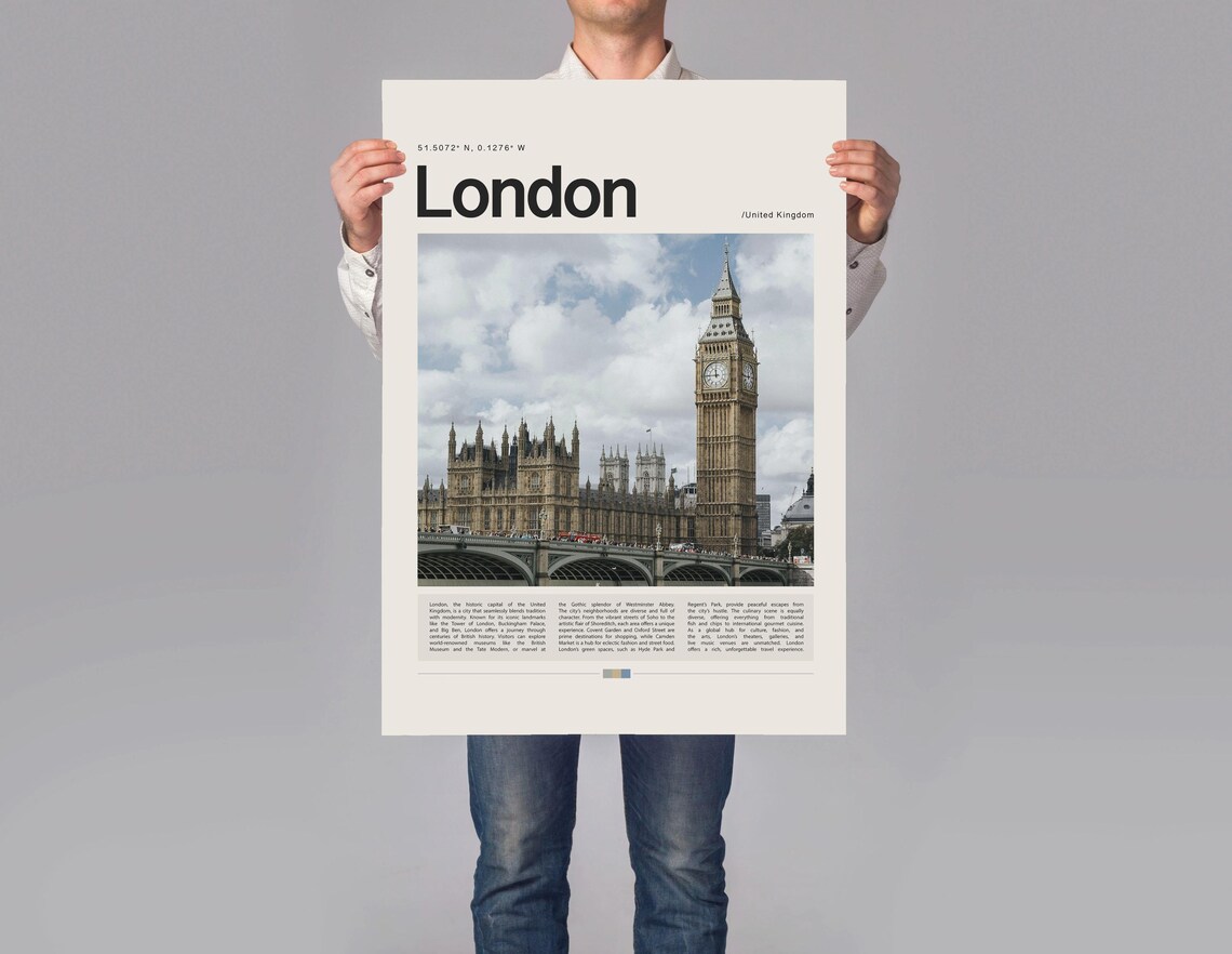 London Big Ben Houses Of Parliament Westminster Cityscape Poster - Image 3