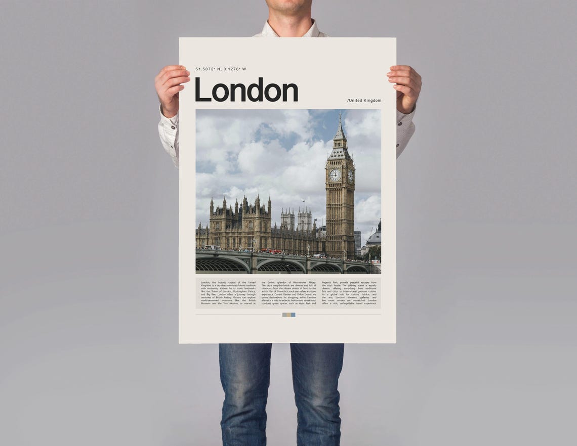 London Poster London Print London Wall Art London Gift London Travel Poster London Photo England Print England Poster - Image 3