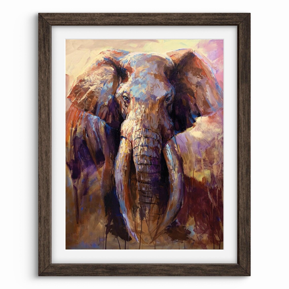 The Great Tusker Elephant Portrait Art Print