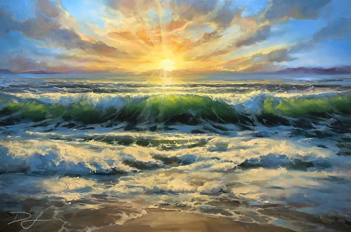 The Awakening Seascape Sunrise Art Print