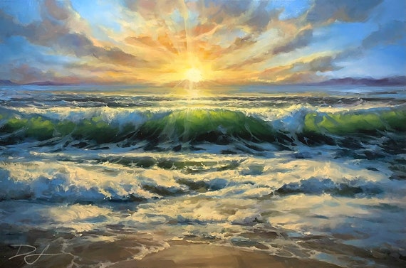 The Awakening Seascape Sunrise Art Print