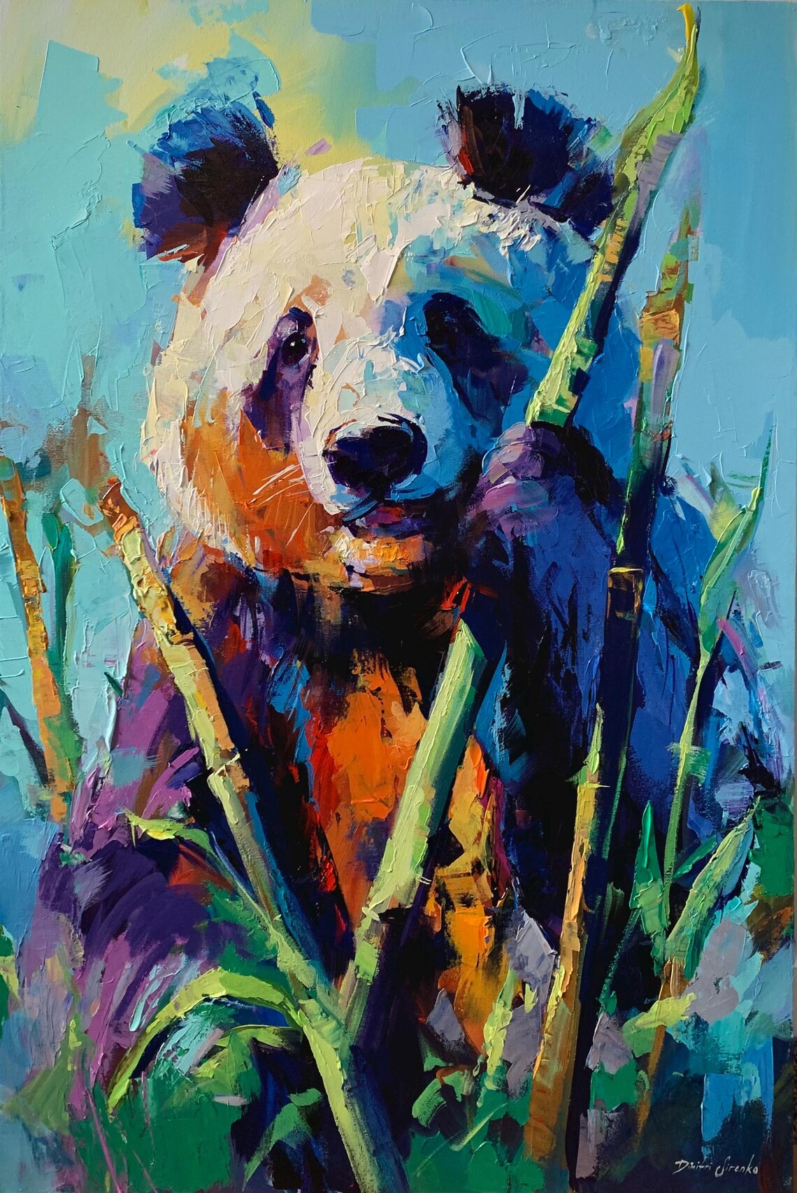 Snack Time Giant Panda Bear Wildlife Art Print