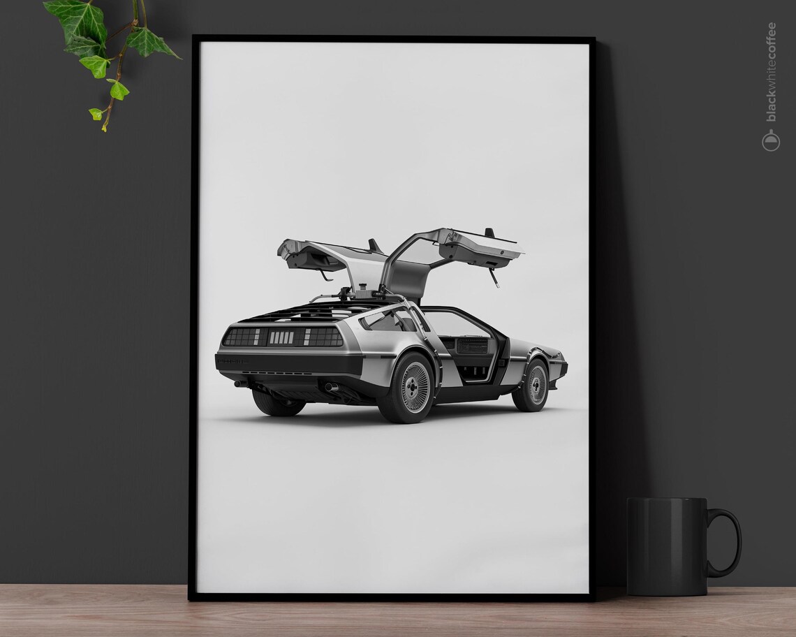 DeLorean Back to the Future Time Machine Poster