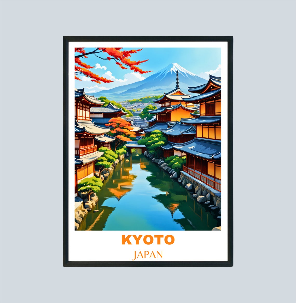 Kyoto Poster Travel Print Japanese Wall Art Kyoto Travel Poster Print Kyoto Wall Art Japan Travel Poster Travel Gift