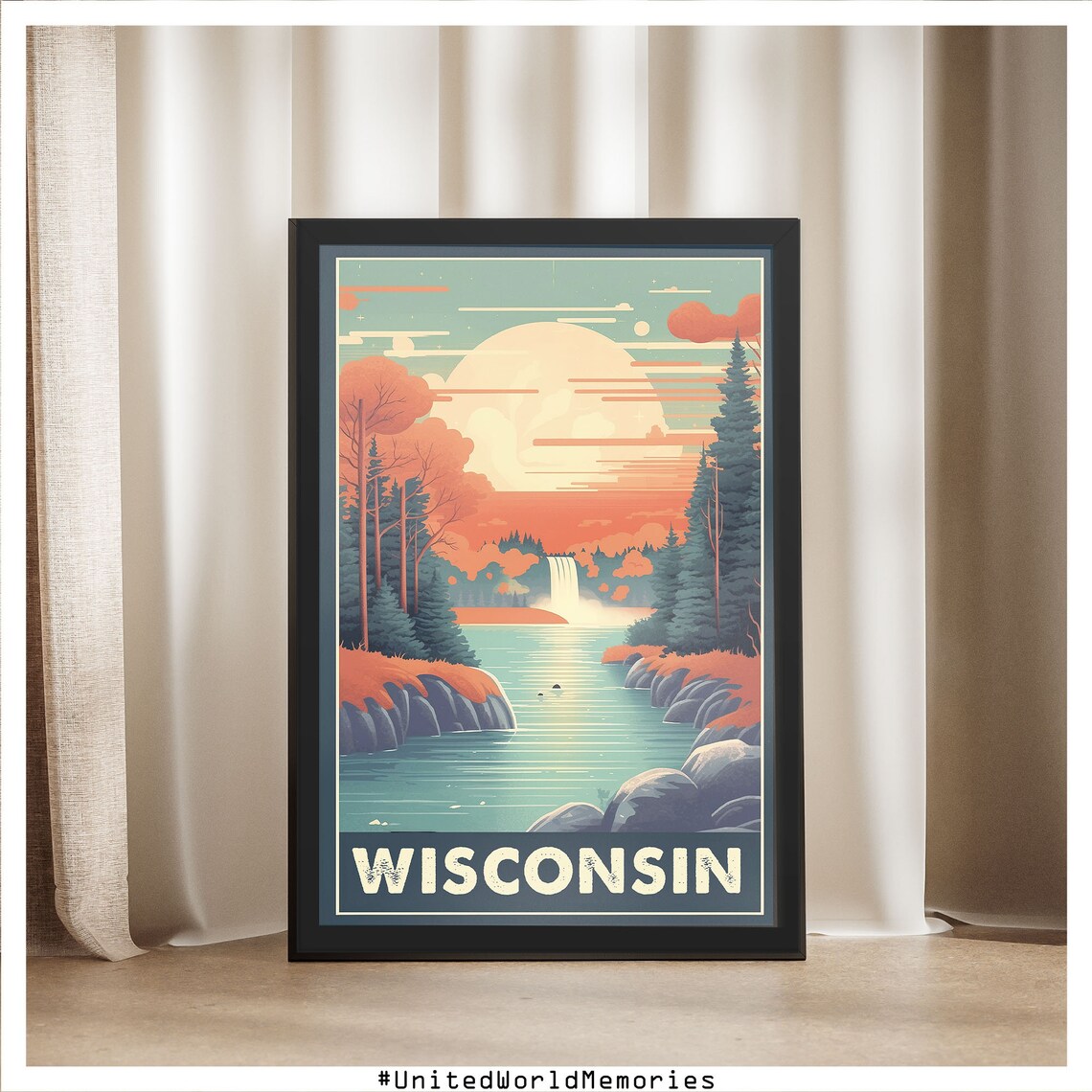 Wisconsin Vintage Travel Poster, Retro Wall Decor - Image 5