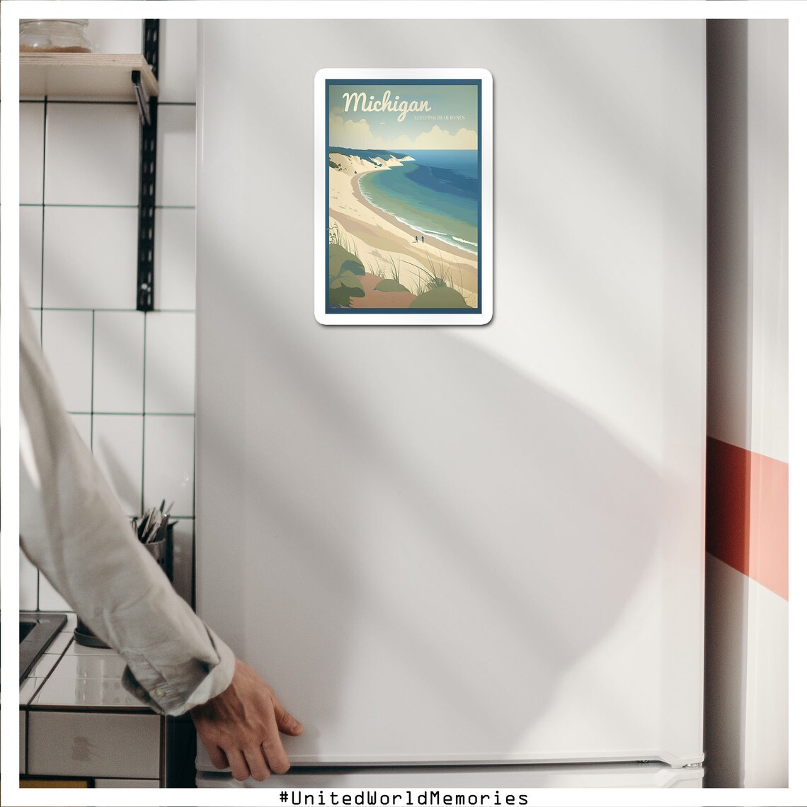 Sleeping Bear Dunes Michigan Vintage Travel Poster - Image 3