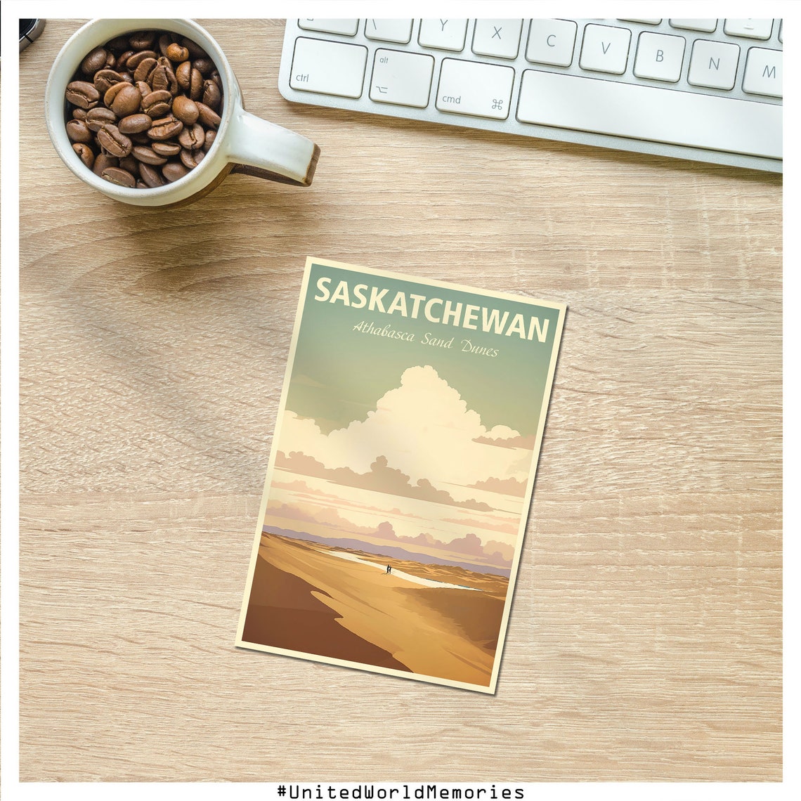 Saskatchewan Athabasca Sand Dunes Golden Desert Horizon Poster - Image 3