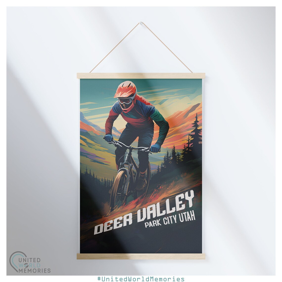 Deer Valley Park City Utah Mountain Biking Sunset Trail Poster - Image 5
