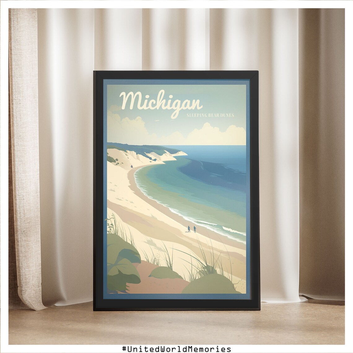 Sleeping Bear Dunes Michigan Vintage Travel Poster - Image 5