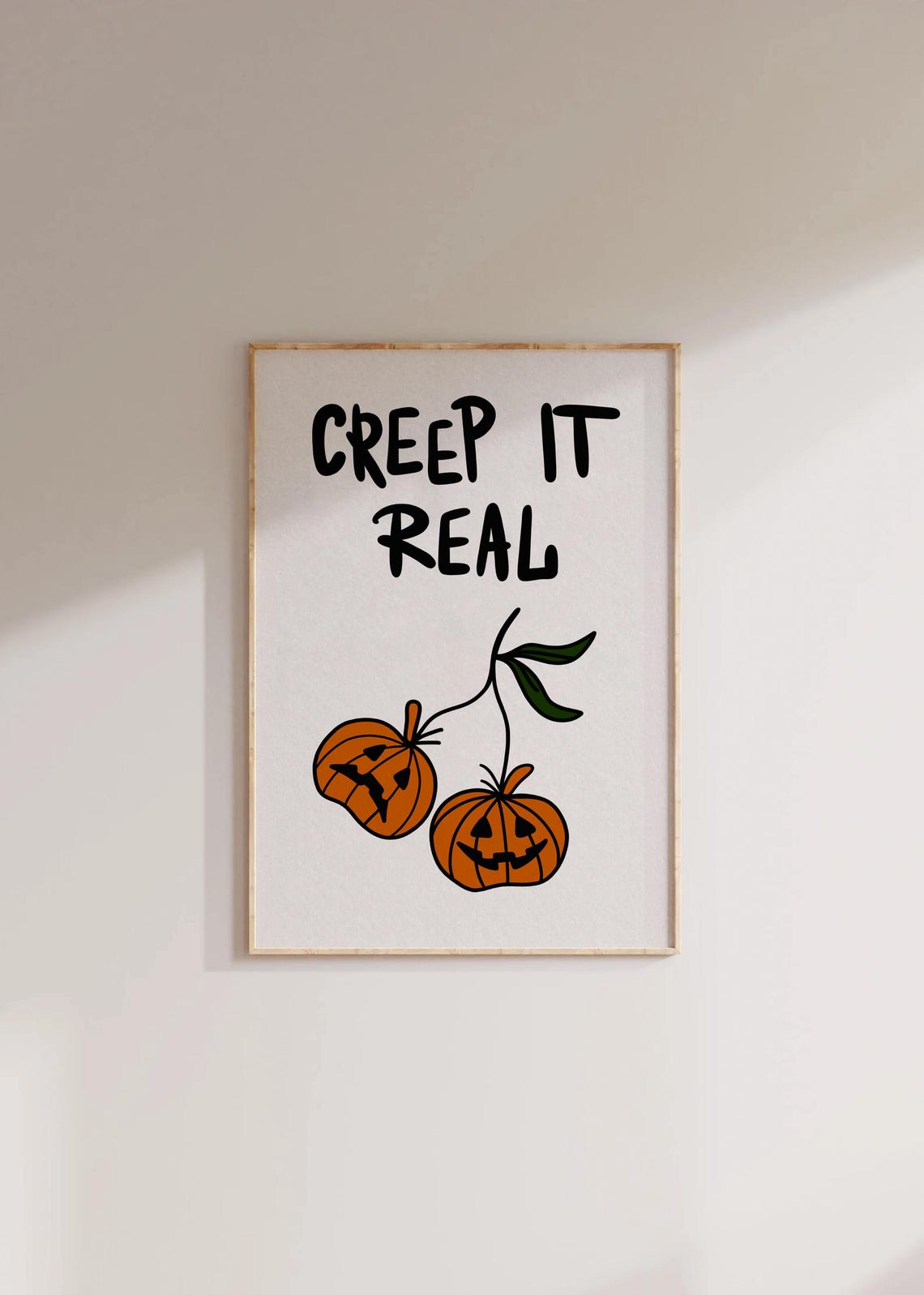 Creep It Real Funny Jack-O-Lantern Halloween Pumpkin Quote Poster - Image 2