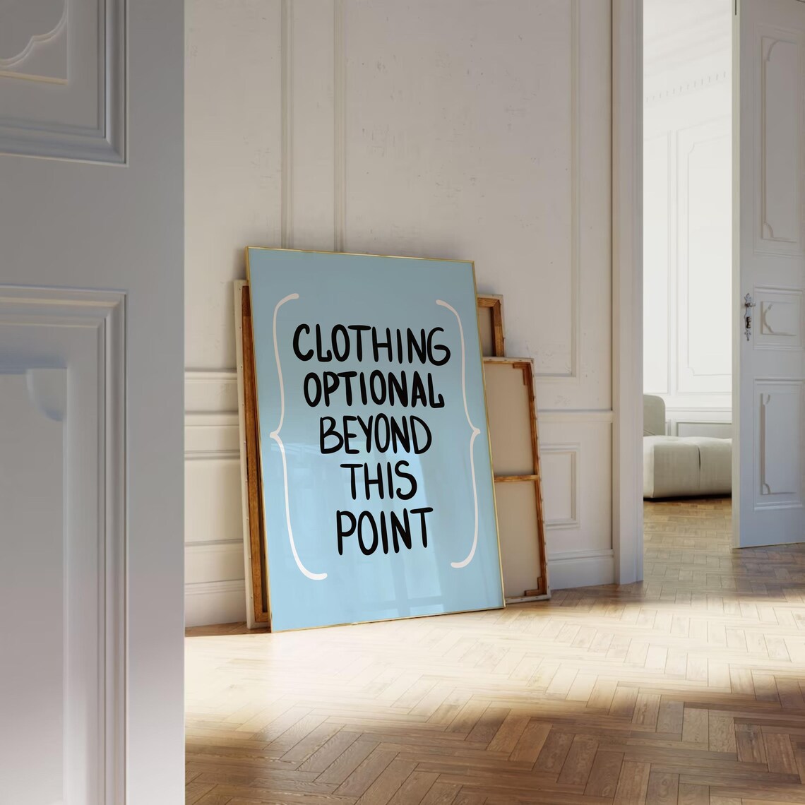 Clothing Optional Coastal Typography Art Print - Image 3