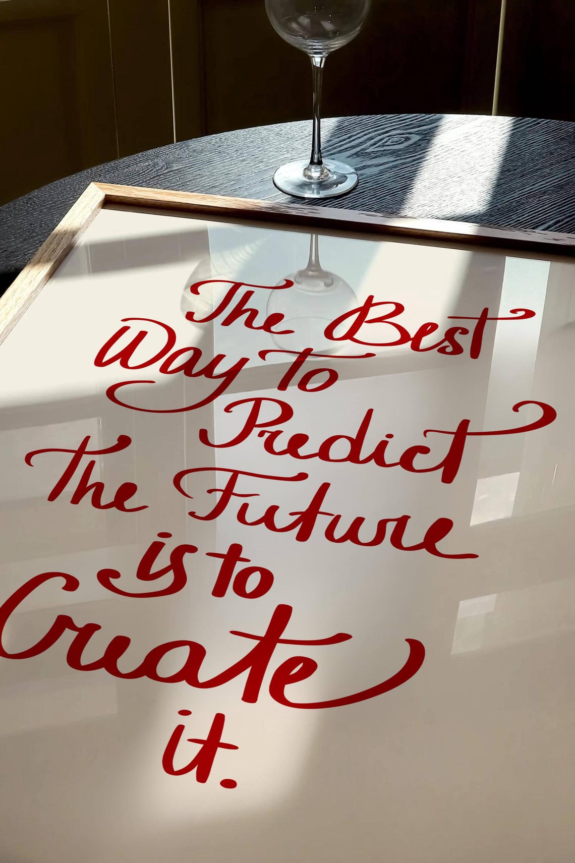 The Best Way To Predict The Future Elegant Red Script Quote Poster - Image 3