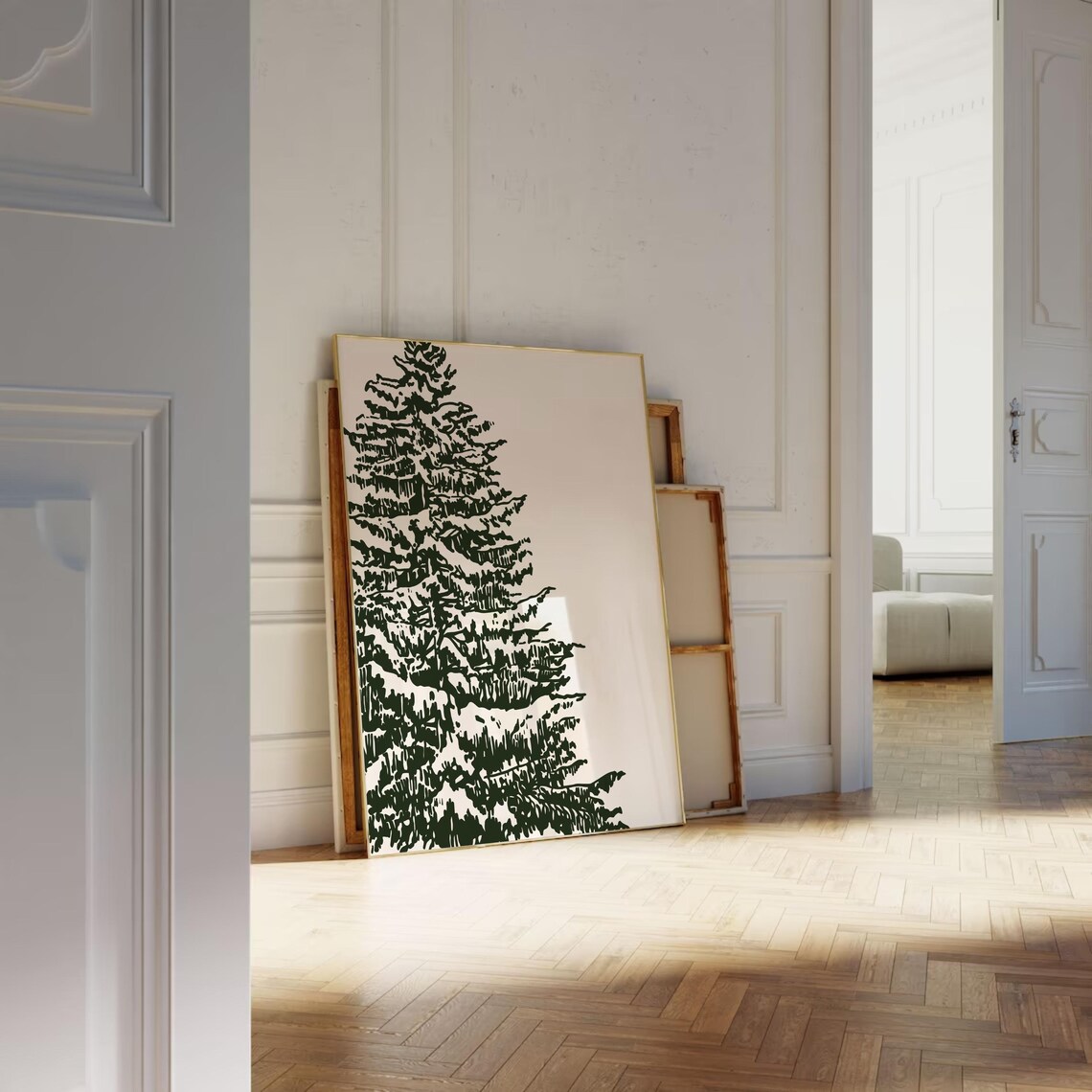 Trendy Christmas Print Winter Poster Minimalist Green Typography Simple Cute Xmas Decor Christmas Tree - Image 3