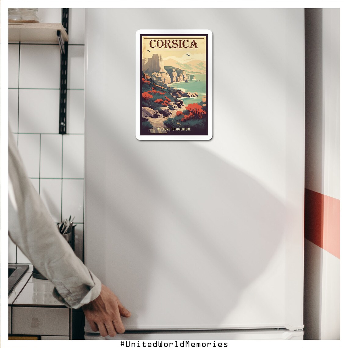 Corsica Welcome To Adventure Vintage Rocky Coastline Travel Poster - Image 4